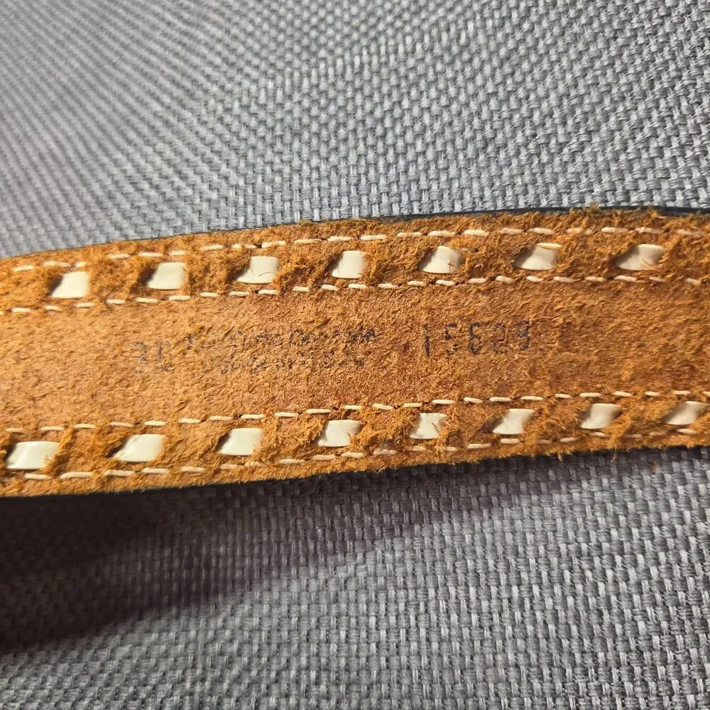 Vintage Western Hand Tooled Leather Belt Womens Small 
